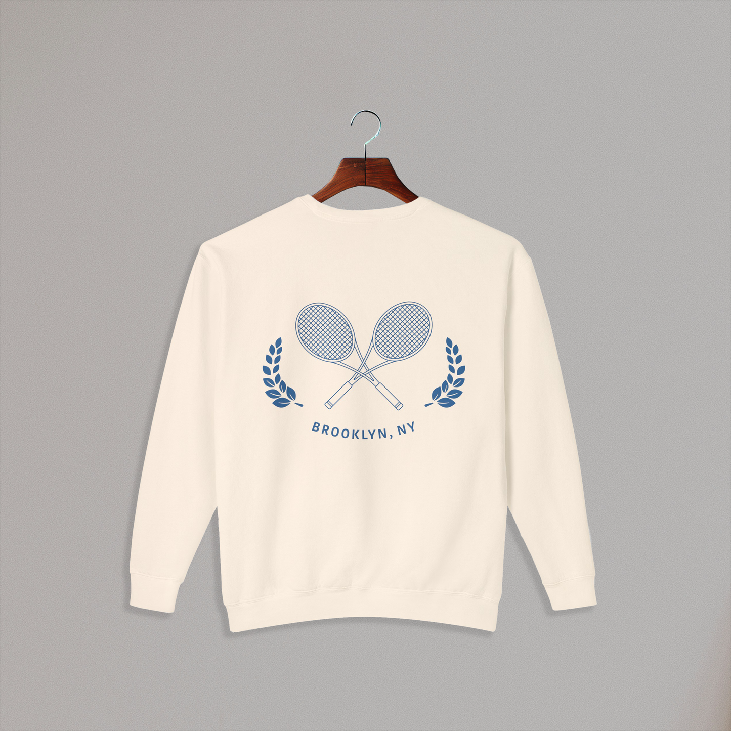 Brooklyn Tennis Crest Sweatshirt, 100% Cotton