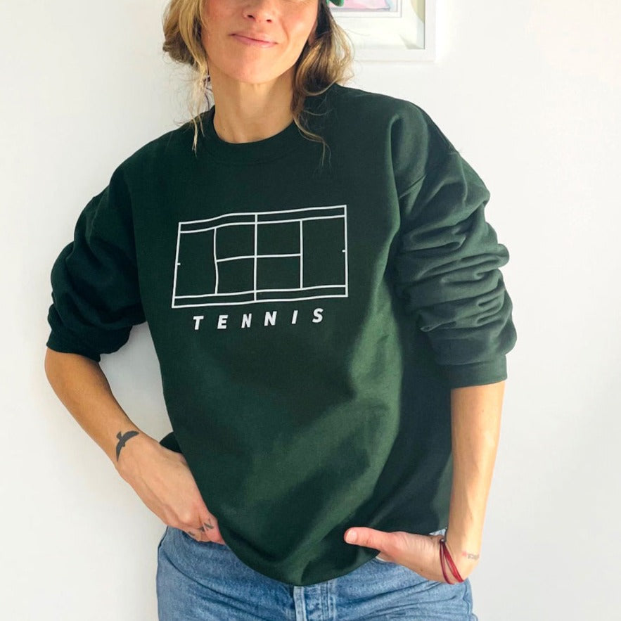 Tennis Lover Sweatshirt, Minimal Court
