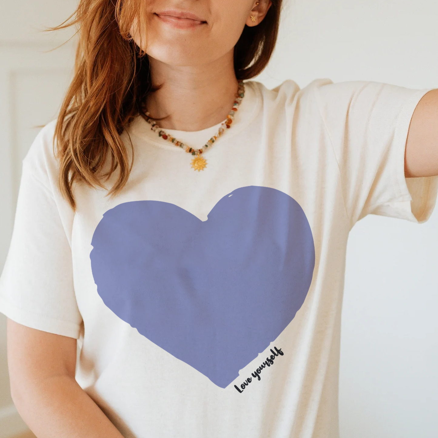 Love Yourself T-shirt, Lilac Heart