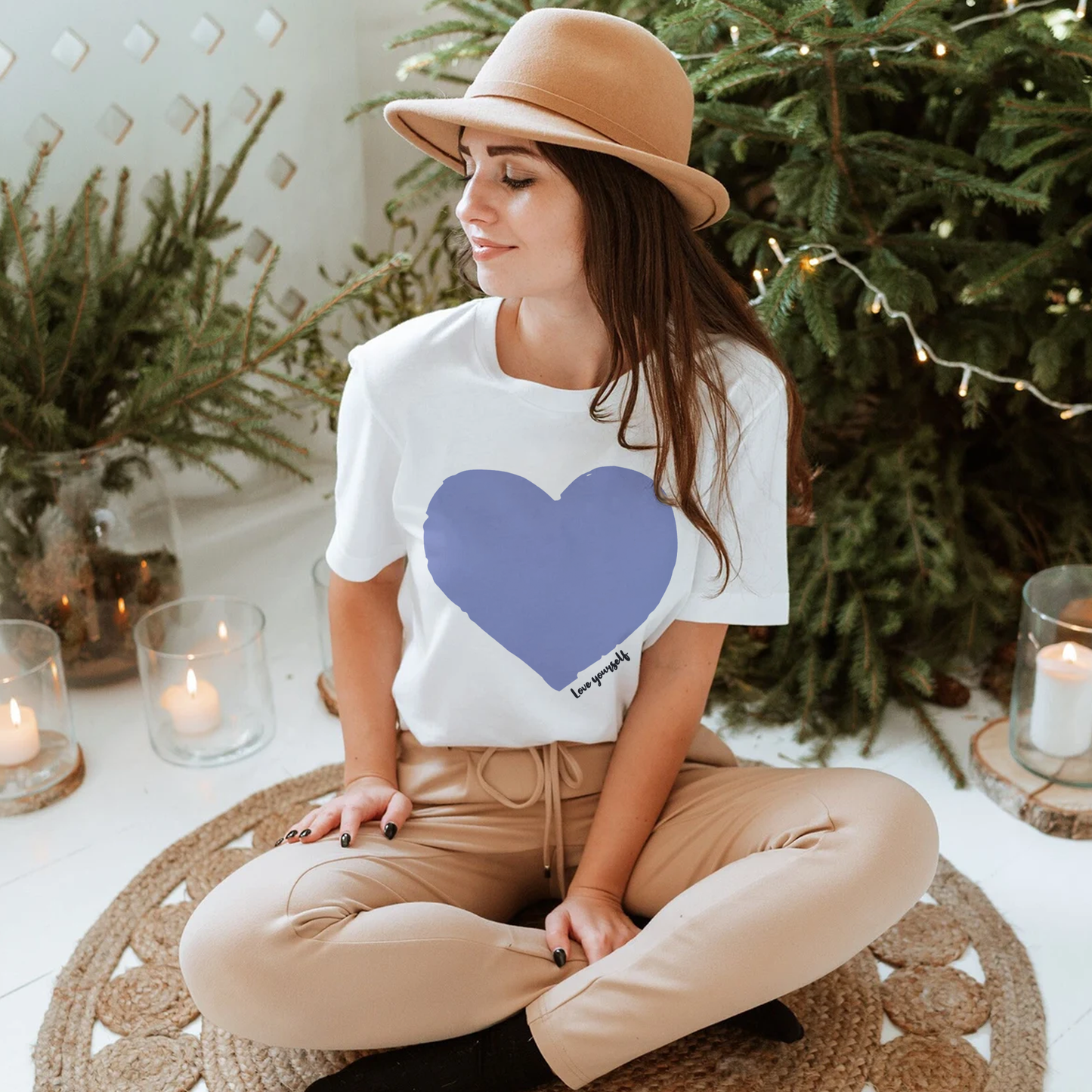 Love Yourself T-shirt, Lilac Heart