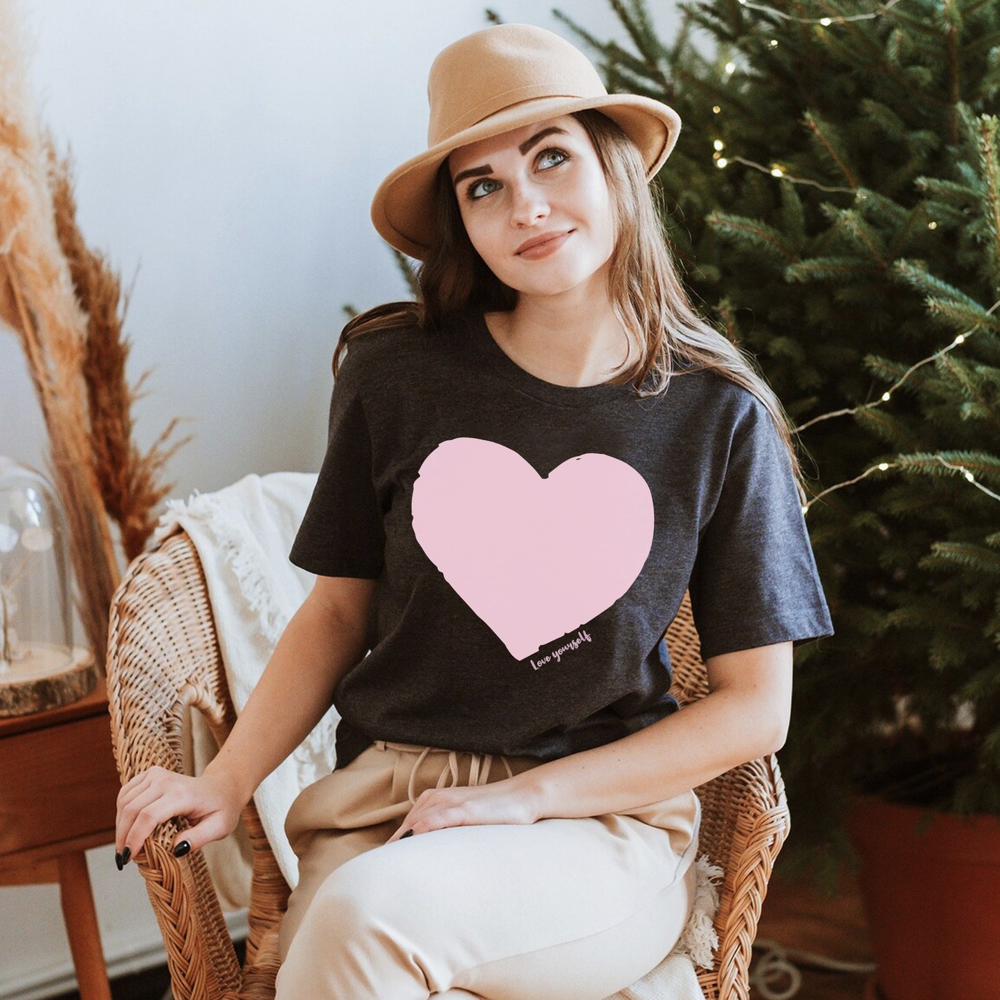 Love Yourself T-shirt, Pink Heart