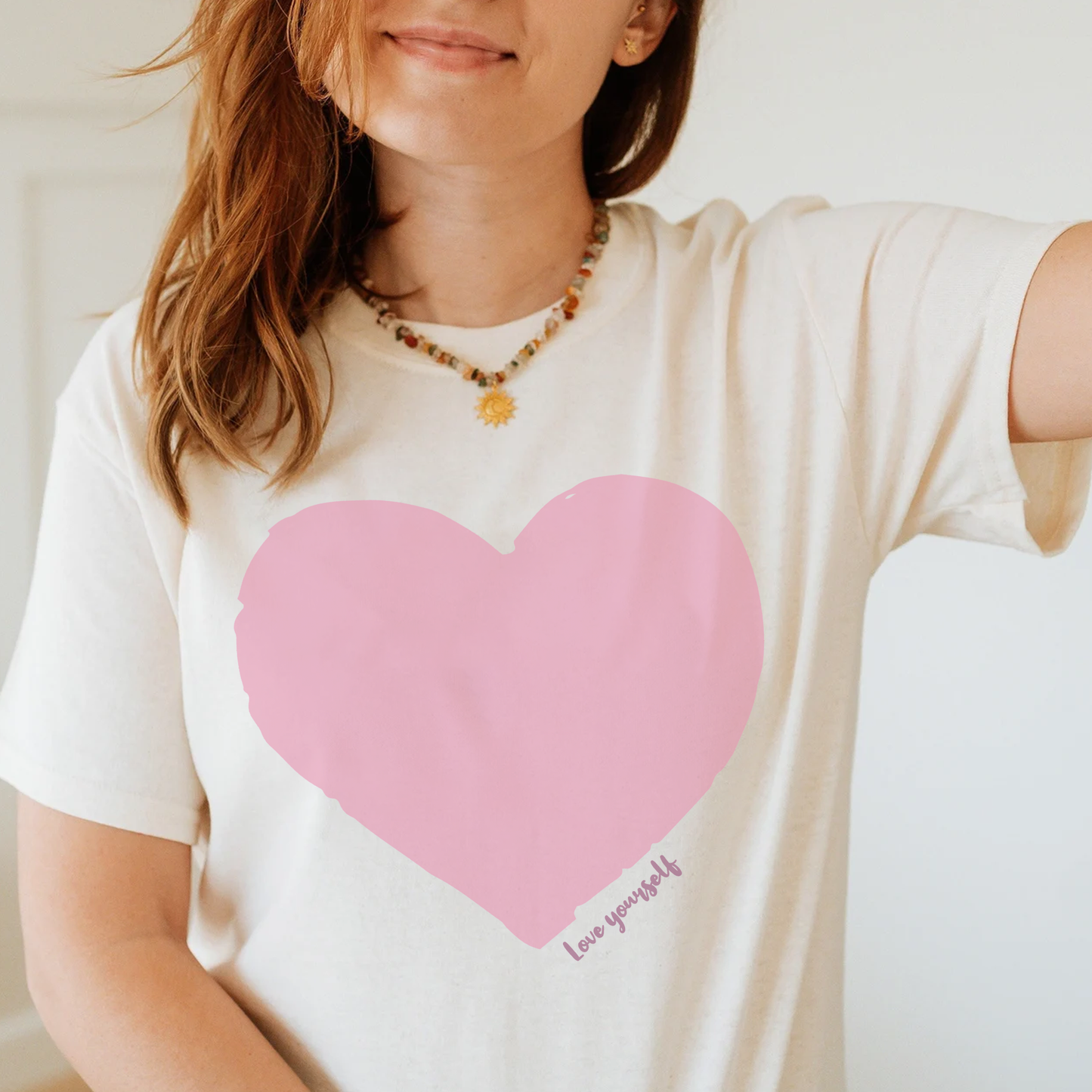 Love Yourself T-shirt, Pink Heart