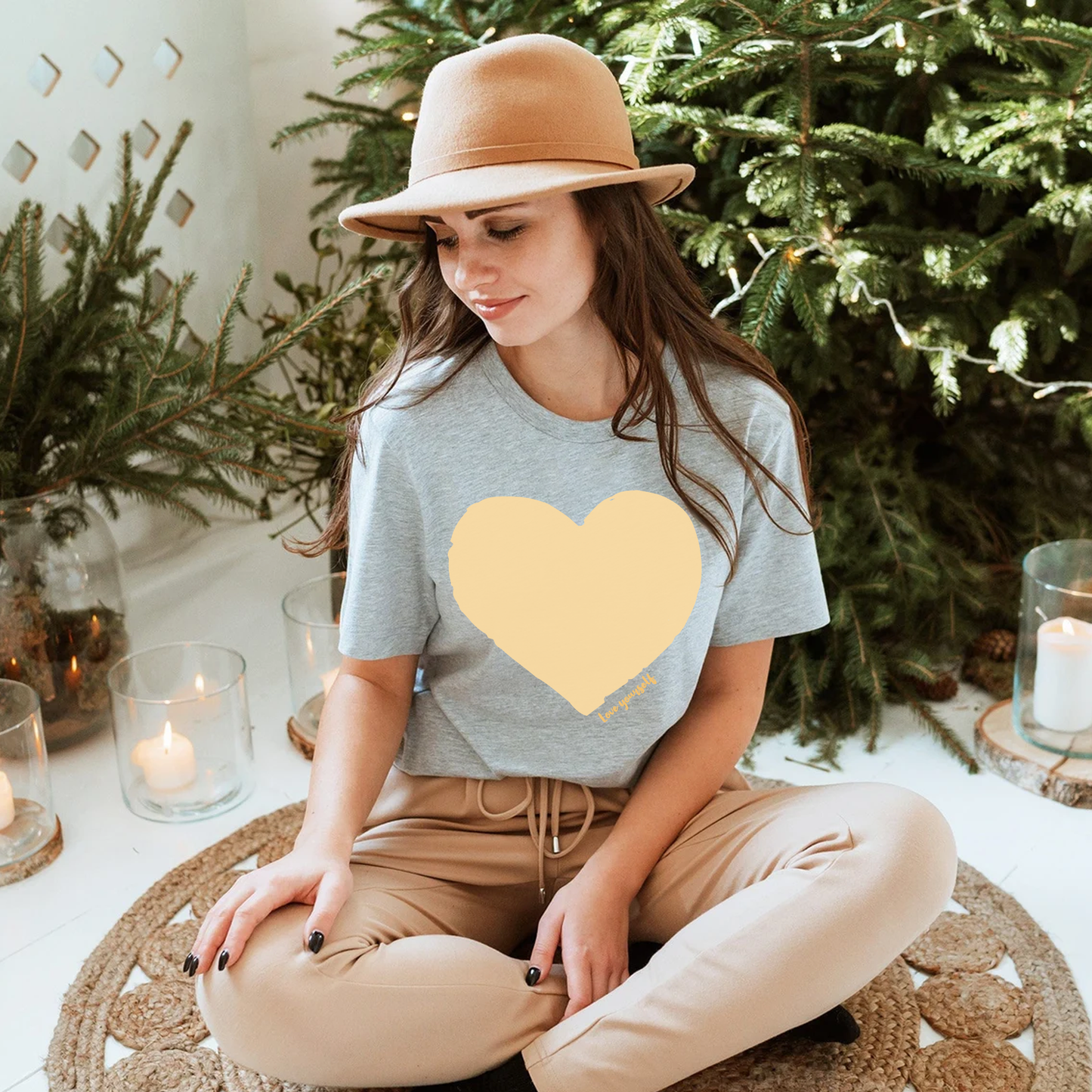 Love Yourself T-shirt, Yellow Heart