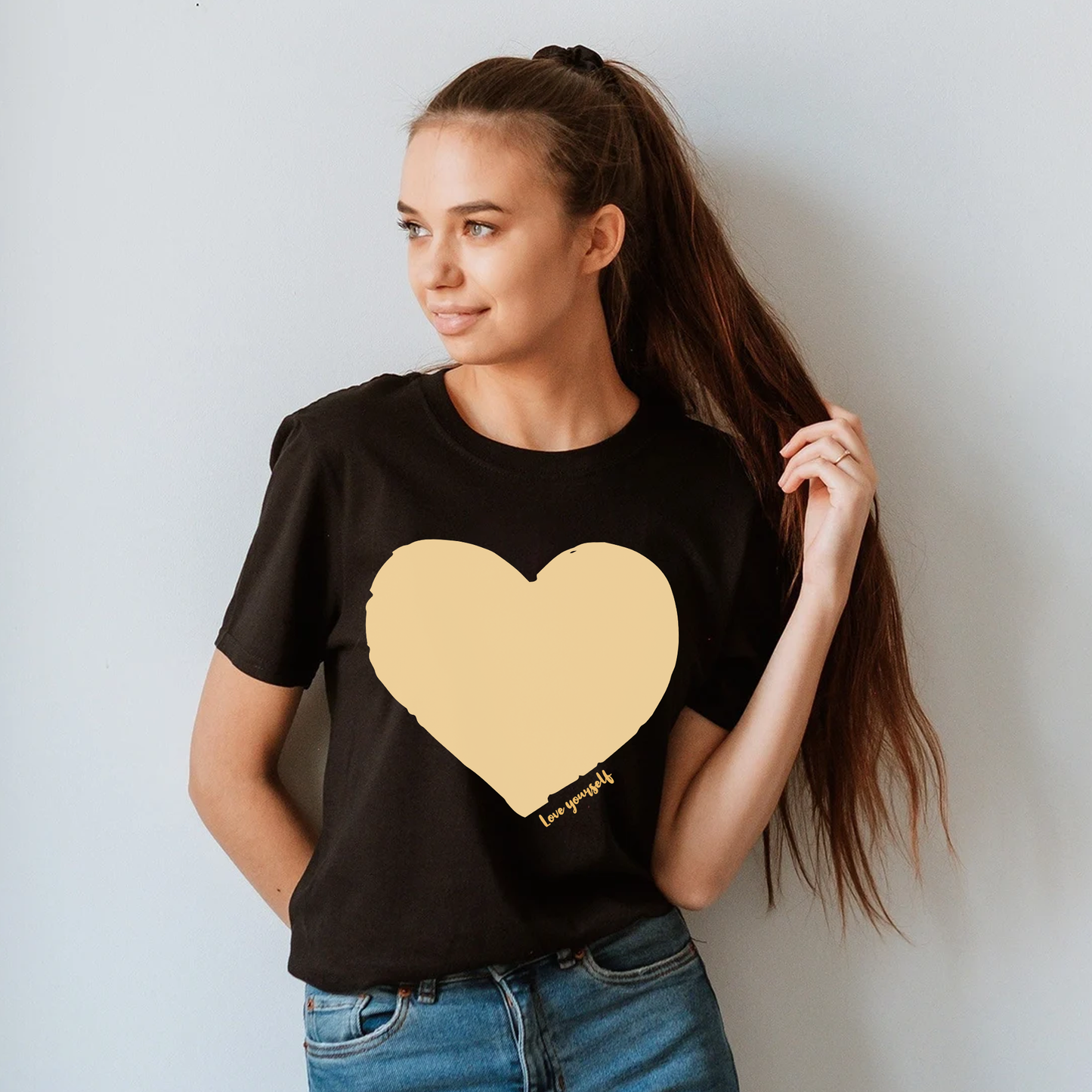 Love Yourself T-shirt, Yellow Heart