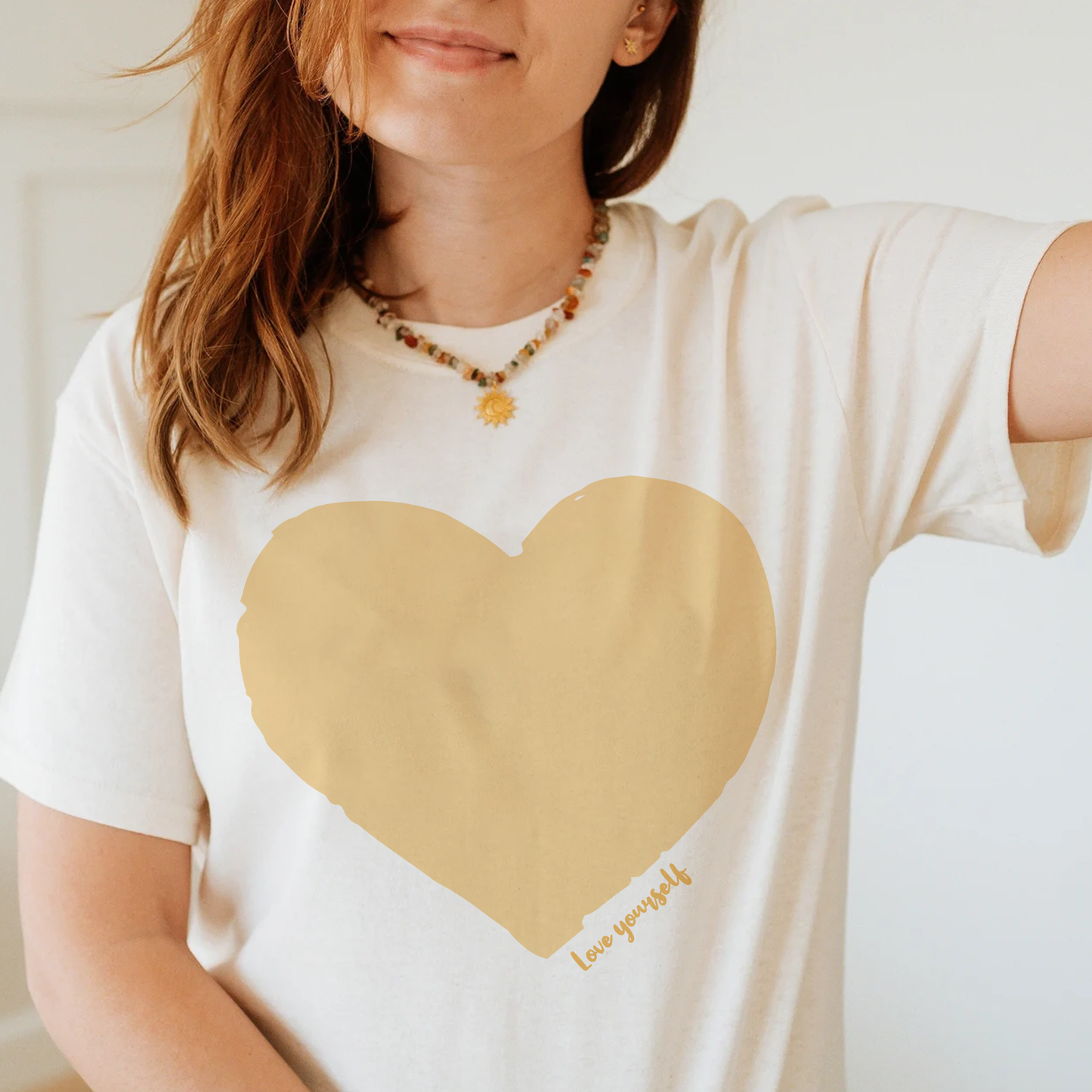 Love Yourself T-shirt, Yellow Heart