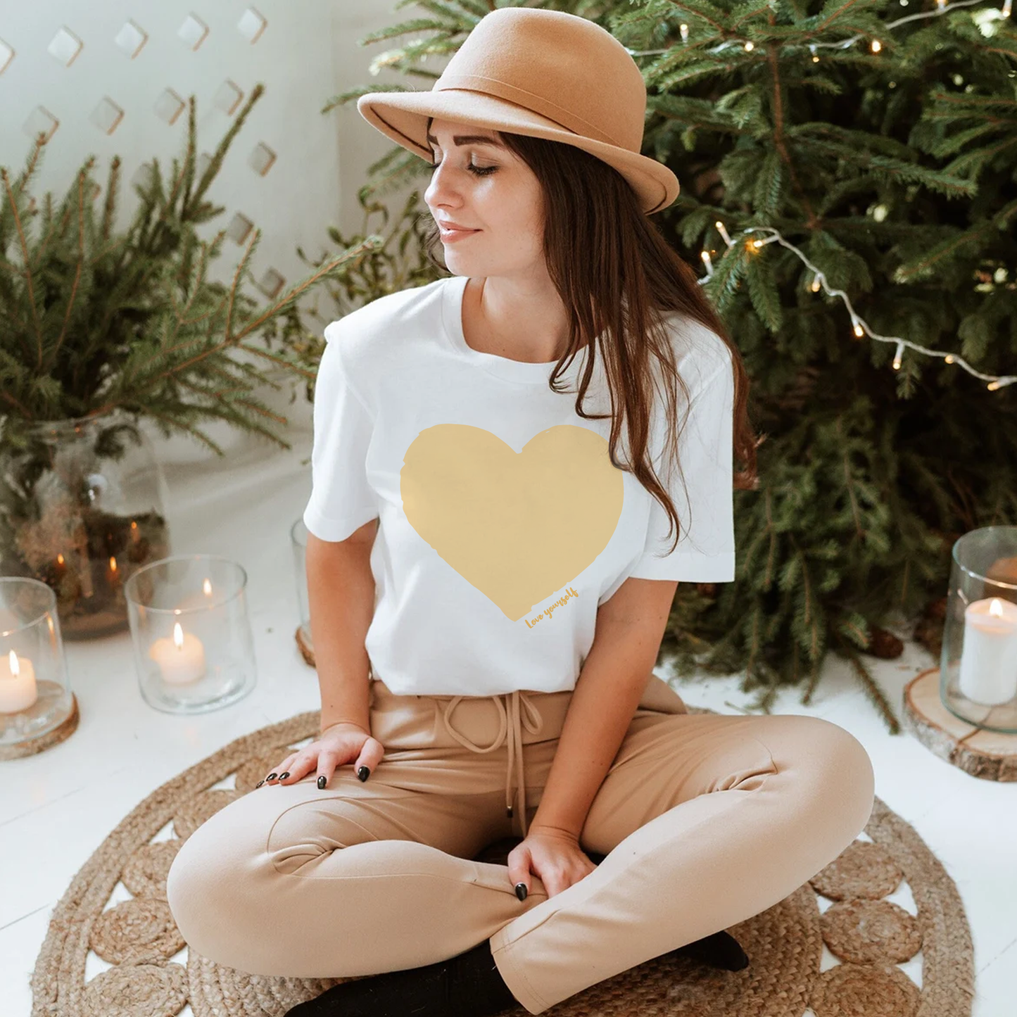 Love Yourself T-shirt, Yellow Heart